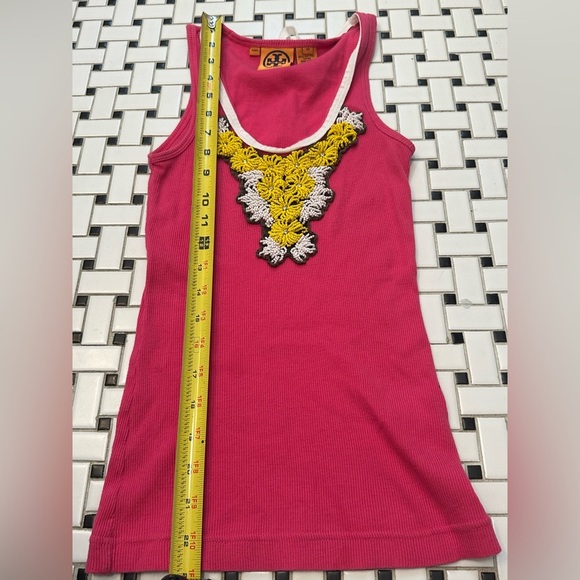 Tory Burch Pink Embellished Sleeveless Tank Top - Picture 5 of 6